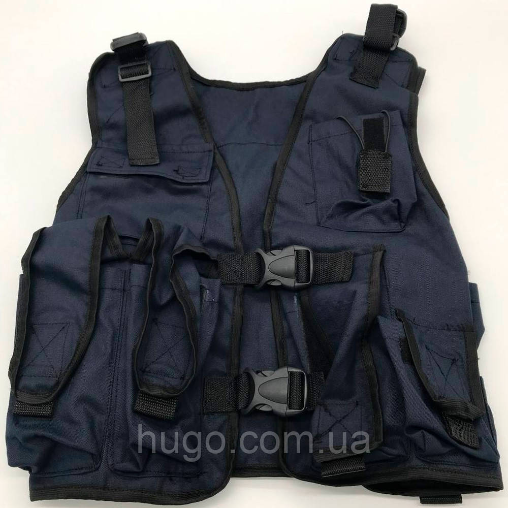 Жилет військовий розвантажувальний з Гербом України / Тактичне розвантаження для спецслужб, Синій, фото 1