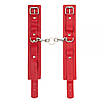 Оковы Leather Standart Leg Cuffs, Red, фото 2