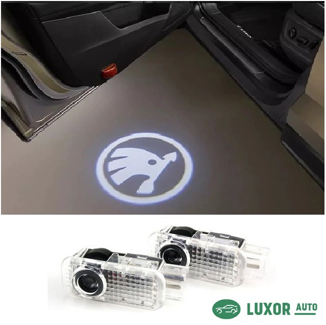 Штатна LED підсвітка дверей з логотипом Skoda SuperB 1 Fabia (07-09) Roomster (06-09)