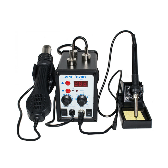 Паяльна станція 2в1 HandsKit 878D (паяльник +турбований фен), 1 дисплей
