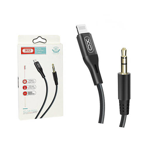Кабель-переходник iPhone Lightning на AUX 3.5 XO NB-R155A (чёрный), фото 2