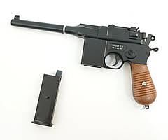 Пістолет страйкбольний G12 Маузер С 96. Метал, чорний.