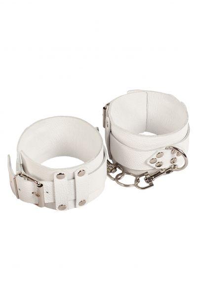 Оковы Leather Dominant Leg Cuffs, White, фото 1