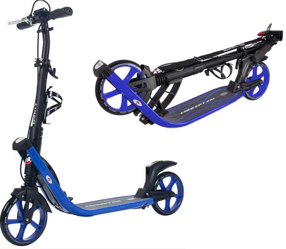 Maraton Concept 210 Синій Двоколісний складний алюмінієвий самокат з ручним гальмом та підстакаником