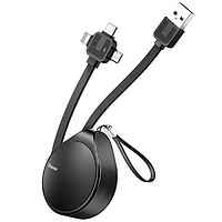 Кабель 3в1 для зарядки MicroUSB/Lightning/Type-C Baseus Waterdrop 3-in-1 scaling 1.5M Черный CAMLT-EP01