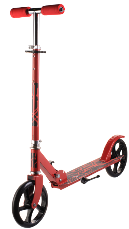 Самокат двоколісний складаний алюмінієвий з підніжкою 109 червоний