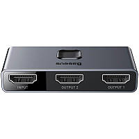 HDMI переходник (2-in-1 / 1-in-2) BASEUS Matrix HDMI Splitter Серый (CAHUB-BC0G)