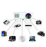 Портативний міні відео-проектор Rd-810 HD повноекранний світлодіодний високої роздільної здатності 1080P Білий, фото 7