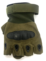 Тактические перчатки без пальцев LeRoy Combat ХL олива, фото 2