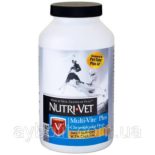Мультивітамінний комплекс для собак, жувальні таблетки Multi-Vite Plus 180 табл. Nutri-vet BGL-NV-85