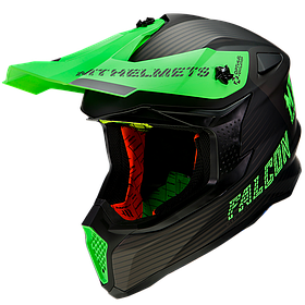 Мотошолом кросовий MT FALCON System Matt Fluor Green M