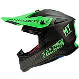 Мотошолом кросовий MT FALCON System Matt Fluor Green M, фото 2