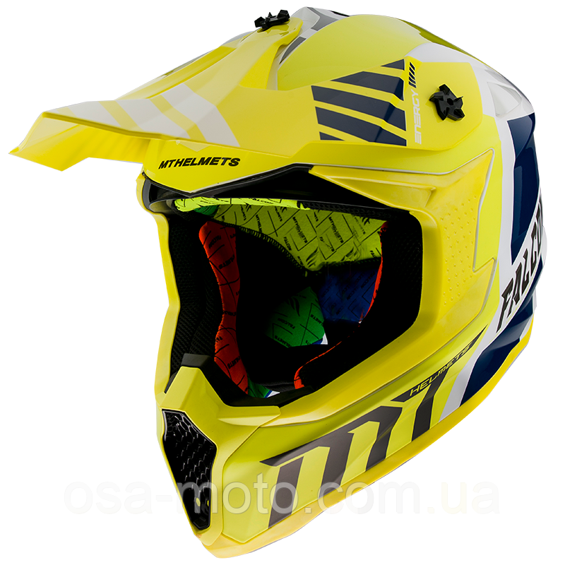 Мотошолом кросовий MT FALCON Warrior A3 Gloss Pearl Yellow