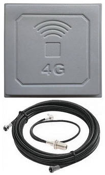 Широкосмугова 4G/3G/GSM антена R-NET 900-2600 МГц 17 dBi + 10 м кабелю RG58 + перехідник