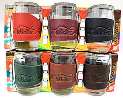 Рюмка в натуральній шкірі з написом Ukraine