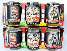 Чарка в натуральній шкірі з написом Буковель