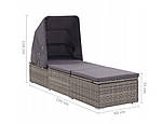 Два шезлонга з ротанга Arebos Ibiza чорний, фото 4
