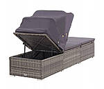 Два шезлонга з ротанга Arebos Ibiza чорний, фото 7