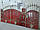 Розпашні ворота з хвірткою з профнастила, код: Р-0149-Ч, фото 5