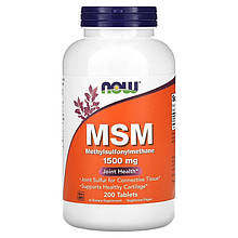 Метилсульфонілметан NOW Foods "MSM" здоров'я суглобів, 1500 мг (200 таблеток)