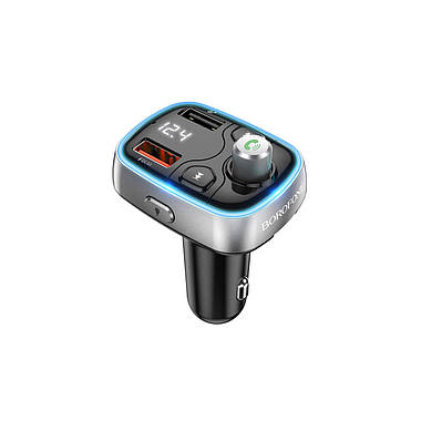 FM-модулятор Borofone BC32 Sunlight QC3.0 18W (чёрный), фото 3
