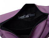 Стильна містка фіолетові сумки на пояс з екошкіри, фото 10