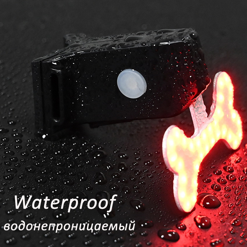 Супер яскравий велосипедний ліхтар (COB led, 5 режимів, USB, Вбудована батарея) габарит стоп