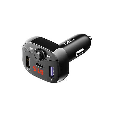 FM-модулятор Hoco DE2 с поддержкой быстрой зарядки QC 3.0 20W (черный), фото 2