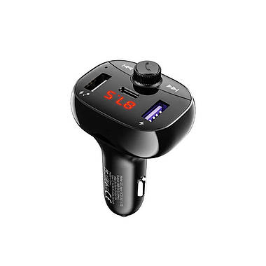 FM-модулятор Hoco DE2 с поддержкой быстрой зарядки QC 3.0 20W (черный), фото 2