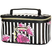 Косметичка з ручкою чорна "Троянди" (18*11*11) Elisey