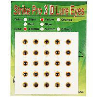 Очі Strike Pro 3D 4мм для воблера(25шт)Yellow