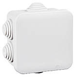 Коробка розподільча КР, 70х70х40, ІР55,  (типу Schneider) біла, фото 2