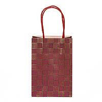 Крафтовый пакет "Клітка" 17*12*7 см Elisey