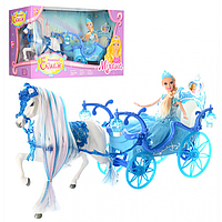 Игрушка Карета с куклой 223A 225А лошадь, 52см, Кукла 28см, на батарейке, в коробке - фото 1 - id-p1524428731