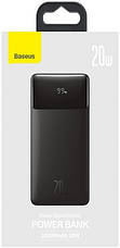Павербанк Baseus 20000mAh 20W швидка зарядка, зовнішній акумулятор універсальна батарея для телефону смартфона, фото 3