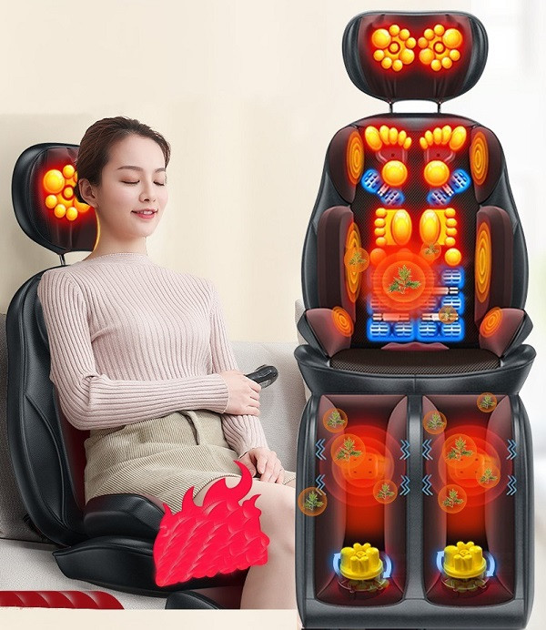 Масажна накидка, масажер з підігрівом, масажер шиацу для всього тіла, краще ніж масажне крісло - фото 1 - id-p1616823729