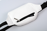 Поясна сумка через плече бежева жіноча жіноча з екошкіри для дівчат, фото 4
