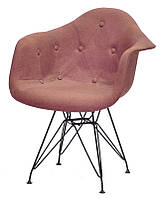 Кресло Leon Soft BK-ML коричневый К-10 вискоза на металлических хромированных ножках, Eames DAR Armchair