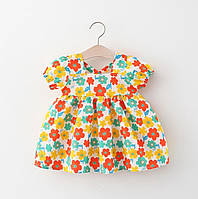 Летнее платье для девочек. Детское платье в цветочек на лето, на 1-4 года