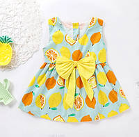 Летнее платье для девочек. Детское платье с фруктами на лето, на 1-4 года