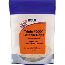 Порожні желатинові капсули NOW Foods "Triple "000" Gelatin Caps" (200 порожніх капсул)