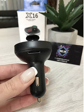 Авто FM-модулятор X16 MP3 Bluetooth Трансмітер USBx2 2.1А, фото 5