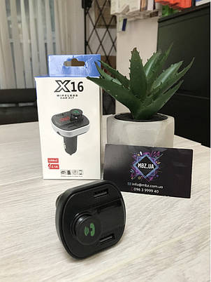 Авто FM-модулятор X16 MP3 Bluetooth Трансмітер USBx2 2.1А, фото 3