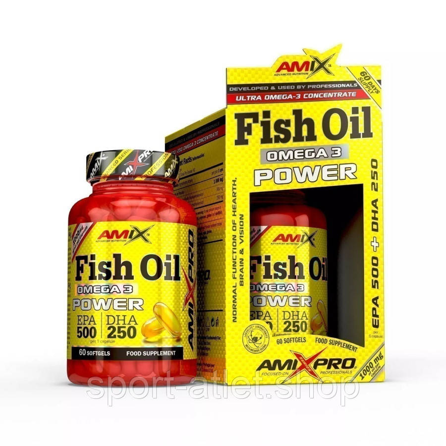 Жирні кислоти Amix Nutrition Fish Oil Omega3 Power, 60 капсул