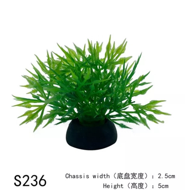 Штучні водорості в акваріум та тераріум зелені - висота 5см, пластик, фото 1