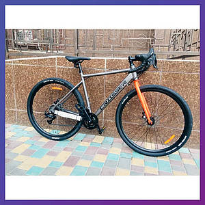 Велосипед гірський двоколісний на алюмінієвій рамі Crosser Gravel NORD 28" рама 17" сіро-червоний