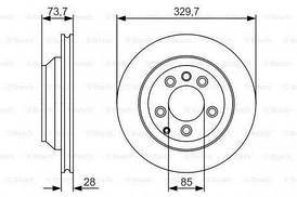 Гальмівний диск BOSCH 0986479S20 Volkswagen Touareg 3.0 V6 TDI 2010-2018