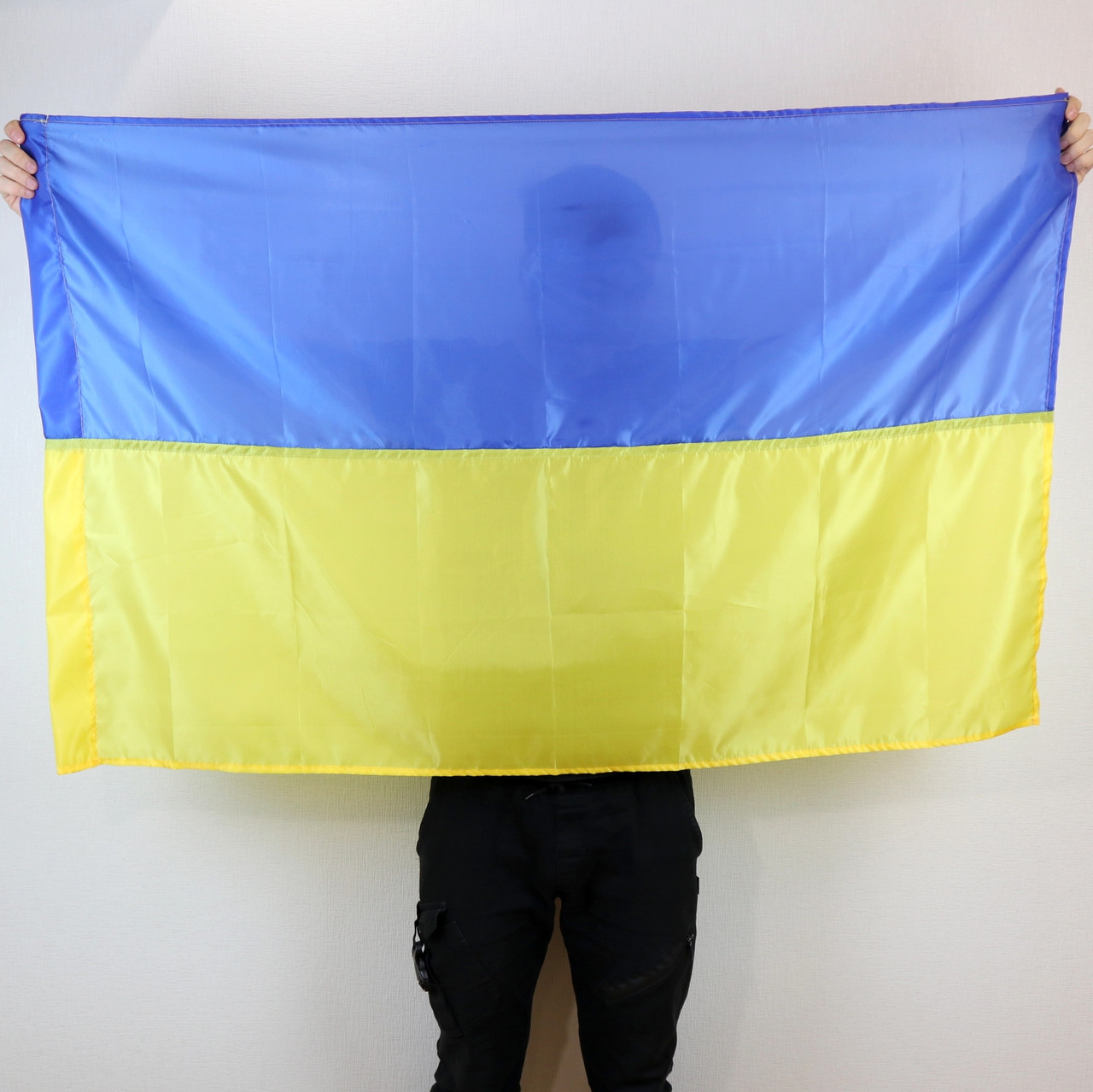 Флаг Украины государственный уличный 90 см х 140 см Сине-желтый Ручная работа мастера (Настоящие фото) - фото 1 - id-p1616851145