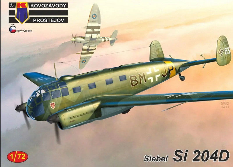 Пластикова модель 1/72 Kovozavody Prostejov 0331 Німецький транспортний літак Siebel Si 204D, фото 1