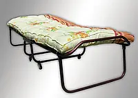 Раскладная кровать (раскладушка) на ламелях с ватным матрасом на колесах